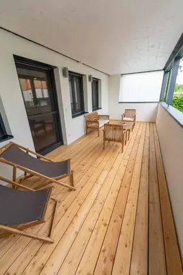 Ein Balkon oder eine Terrasse in der Unterkunft Casa Rust