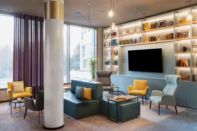 Ein Sitzbereich in der Unterkunft Spark by Hilton Vienna Donaustadt