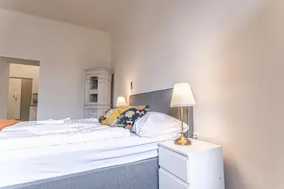 Ein Bett oder Betten in einem Zimmer der Unterkunft Gorgeous 1BR Apt near AKH Hospital