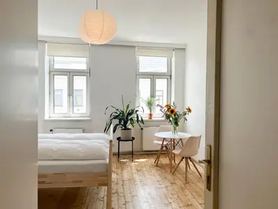 Ein Bett oder Betten in einem Zimmer der Unterkunft Central Apartment next to Belvedere Castle