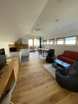 Ein Sitzbereich in der Unterkunft Das Haus am Anger