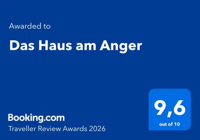 Ein Zertifikat, Auszeichnung, Logo oder anderes Dokument, das in der Unterkunft Das Haus am Anger ausgestellt ist