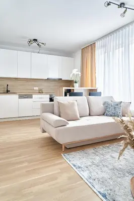 Ein Sitzbereich in der Unterkunft Bright, Modern Apartment Vienna, Near U6 and City Center