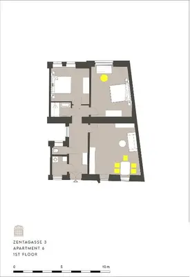 Grundriss der Unterkunft HeyMi Apartments Zentagasse