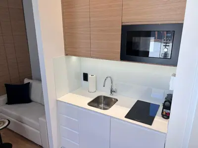 Küche/Küchenzeile in der Unterkunft ZEUS Design Apartment Erlach #37
