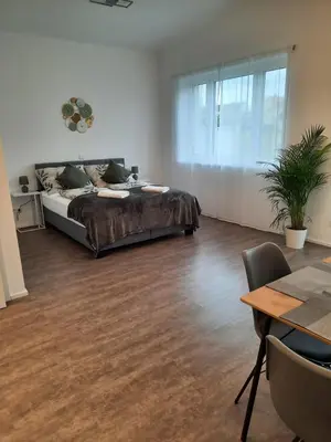 Ein Bett oder Betten in einem Zimmer der Unterkunft Ferienwohnungen Winzergasse