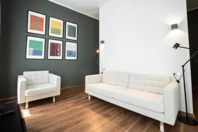 Ein Sitzbereich in der Unterkunft Lovely 2-bedroom apartment next to Praterstern
