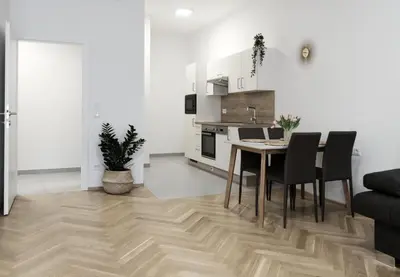 Küche/Küchenzeile in der Unterkunft AAA All About Apartments