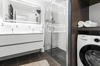 Ein Badezimmer in der Unterkunft Wienerberg-Apartments
