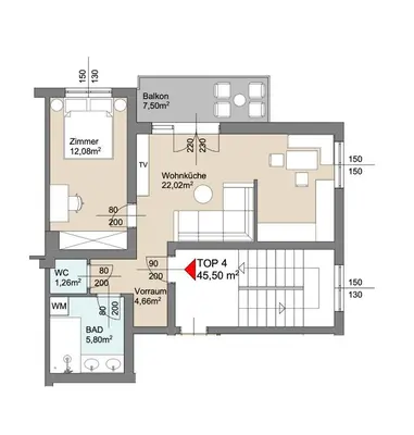 Grundriss der Unterkunft Wienerberg-Apartments