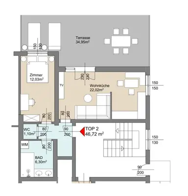 Grundriss der Unterkunft Wienerberg-Apartments