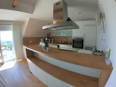Küche/Küchenzeile in der Unterkunft Ferienwohnung Pauli