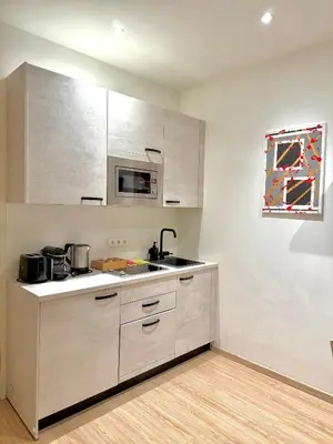 Küche/Küchenzeile in der Unterkunft VibeStudio 303 - Central Vienna 1090 - 50m2 - Self Check-In - AC