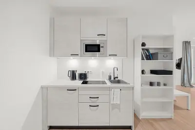 Küche/Küchenzeile in der Unterkunft VibeStudio 305 - Central Vienna 1090 - 40m2 - Self Check-In - AC