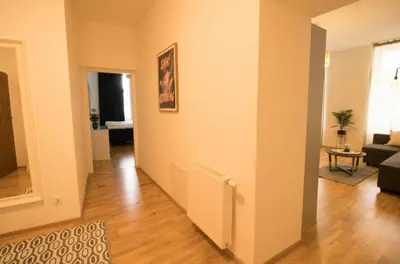 Ein Sitzbereich in der Unterkunft Gemütliches Stadtnest l LF16