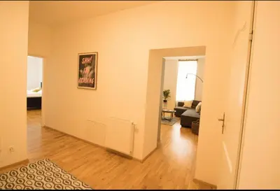 Ein Sitzbereich in der Unterkunft Gemütliches Stadtnest l LF16