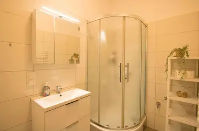 Ein Badezimmer in der Unterkunft Gemütliches Stadtnest l LF16