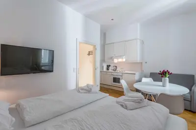 Ein Bett oder Betten in einem Zimmer der Unterkunft Beautiful Apartment City Center 4
