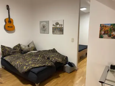 Ein Sitzbereich in der Unterkunft Klimatisiertes, Ruhiges Dachgeschoß CityApartment im Zentrum Wiens