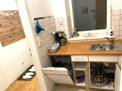 Küche/Küchenzeile in der Unterkunft Klimatisiertes, Ruhiges Dachgeschoß CityApartment im Zentrum Wiens