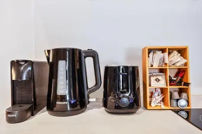 Kaffee-/Teezubehör in der Unterkunft VibeStudio 401 - Central Vienna 1090 - 40m2 - Self Check-In - AC