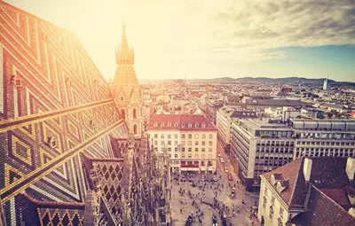 Ein allgemeiner Blick auf Wien oder ein Stadtblick von der Ferienwohnung aus