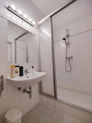 Ein Badezimmer in der Unterkunft Central Mariahilfer Apartment 4 min to the city shopping center and Schönbrunn Palace