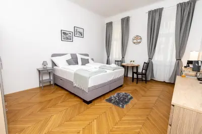 Ein Bett oder Betten in einem Zimmer der Unterkunft THE PLACE, IN THE 7TH DISTRICT OF VIENNA