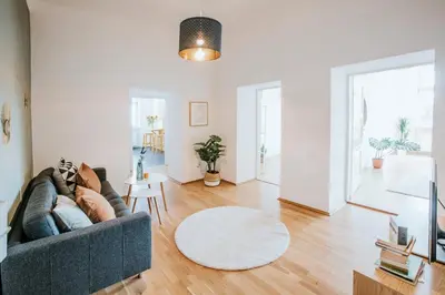 Ein Sitzbereich in der Unterkunft Central Design-Apartment next to Belvedere Castle