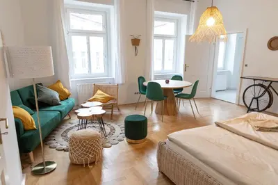 Ein Sitzbereich in der Unterkunft Design Apartments near Mariahilferstraße