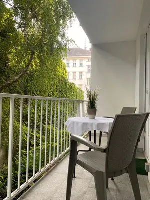 Ein Balkon oder eine Terrasse in der Unterkunft Monterey Apartment Vienna