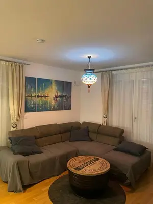 Ein Sitzbereich in der Unterkunft Lovely 3 rooms apartment viena