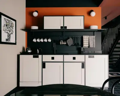 Küche/Küchenzeile in der Unterkunft WELTWIEN Luxury Art Apartments & Free Parking