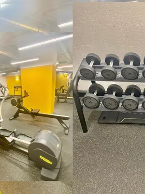 Das Fitnesscenter und/oder die Fitnesseinrichtungen in der Unterkunft Grüne Oase an der Therme