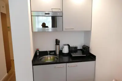 Küche/Küchenzeile in der Unterkunft Comfy Mini Apartments Vienna