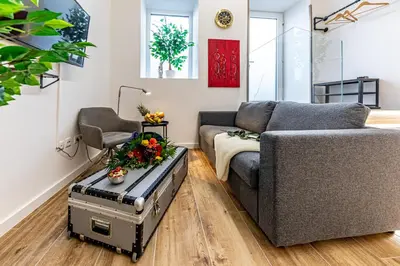 Ein Sitzbereich in der Unterkunft Stilvolles Apartment in toller Lage, 