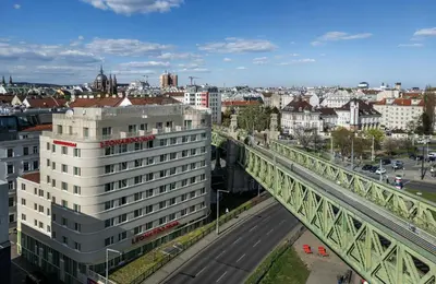 Ein allgemeiner Blick auf Wien oder ein Stadtblick von des Hotels aus