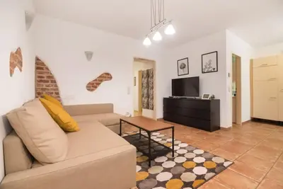 Ein Sitzbereich in der Unterkunft Spacious central apartment