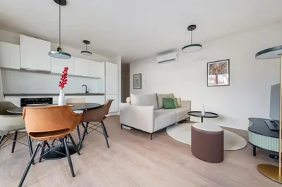 Ein Sitzbereich in der Unterkunft Karl und Anton Boutique Apartments