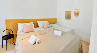 Ein Bett oder Betten in einem Zimmer der Unterkunft Beautiful Flat Next to Karlskirche