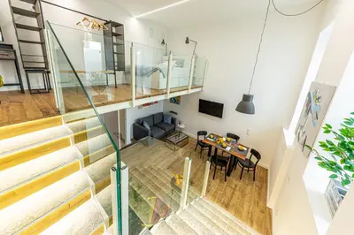 Ein Sitzbereich in der Unterkunft Exklusives trendiges Loft in toller Lage, die 