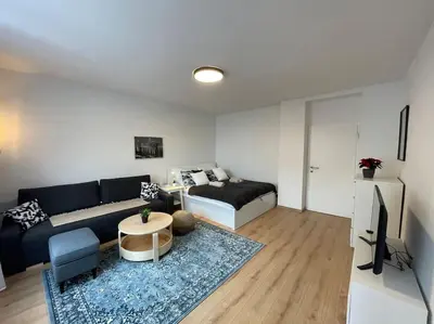 Ein Sitzbereich in der Unterkunft Charming Apartment near City Center
