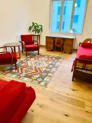 Ein Sitzbereich in der Unterkunft Vintage Design Apartment II
