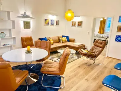 Ein Sitzbereich in der Unterkunft Vintage Design Apartment II