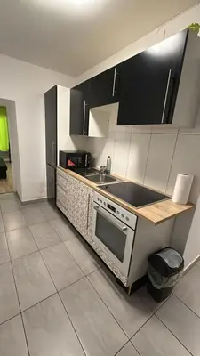 Küche/Küchenzeile in der Unterkunft Cozy Studio Apt - Near Prater Ferris Wheel