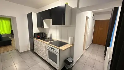 Küche/Küchenzeile in der Unterkunft Cozy Studio Apt - Near Prater Ferris Wheel