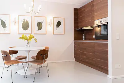 Küche/Küchenzeile in der Unterkunft HeyMi Apartments Mondschein