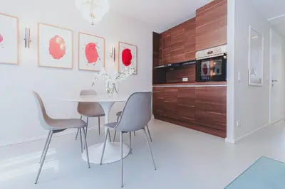 Küche/Küchenzeile in der Unterkunft HeyMi Apartments Mondschein