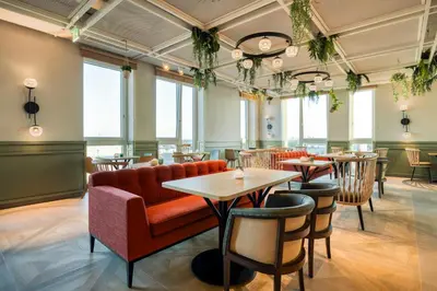 Ein Sitzbereich in der Unterkunft Citadines Danube Vienna
