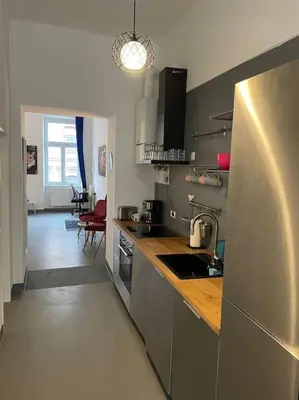 Küche/Küchenzeile in der Unterkunft Klimatisierte Sehr Zentrale Wohnung-Loftstyle-